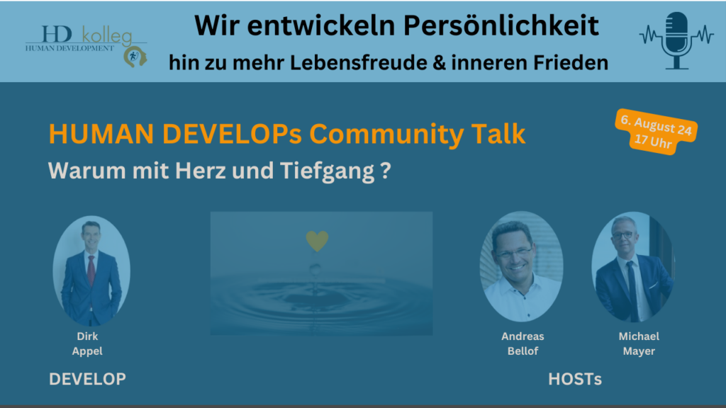 PERSÖNLICHKEITSENTWICKLUNG 11 Talk 6.8.24 blaustich Human Development kolleg