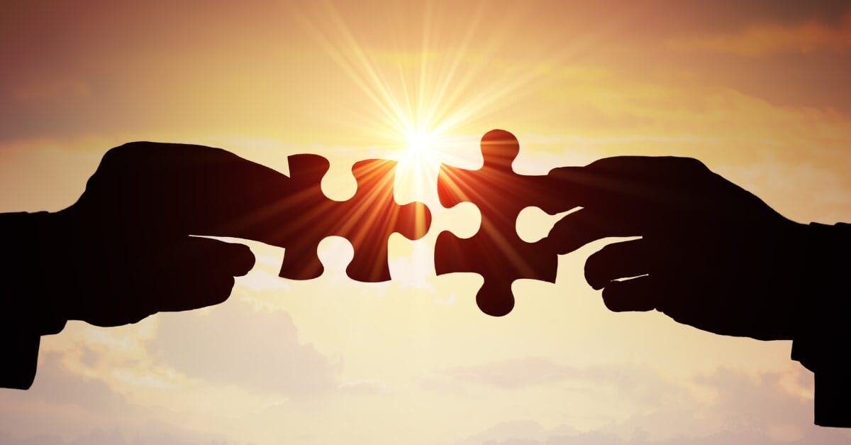 PERSÖNLICHKEITSENTWICKLUNG 6 Partner Kooperation Puzzle Canva Human Development kolleg